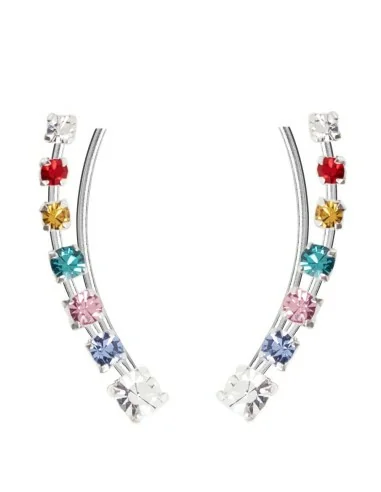 🎉Pendientes Trepadores Multicolor para Fiesta Party en Plata